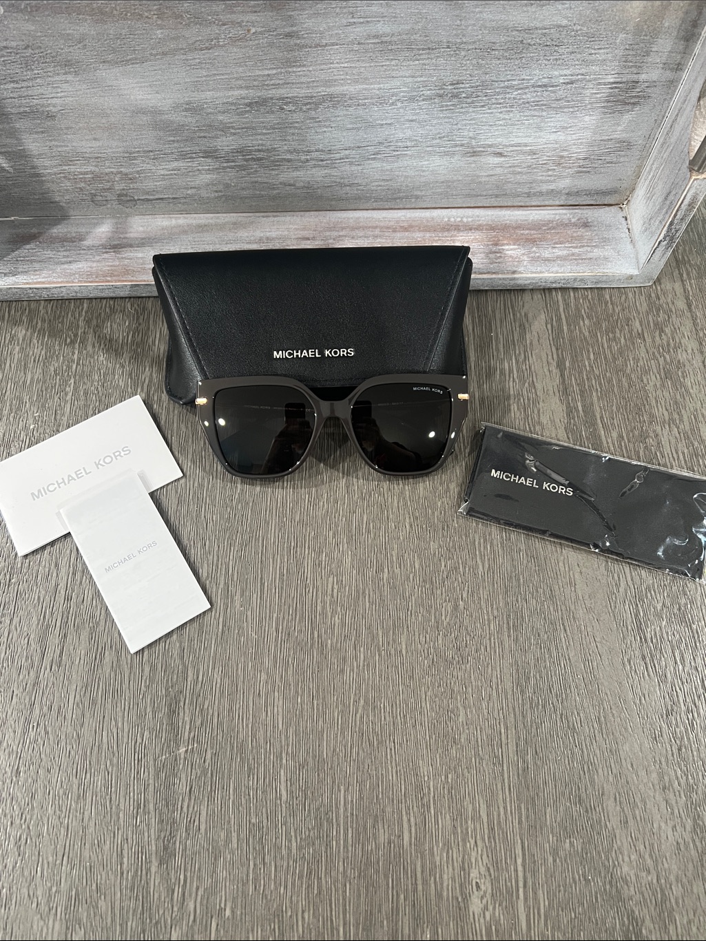 Michael Kors Black Cat-Eye Sunglasses With Black Case